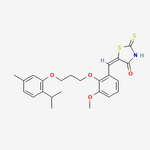 (5E)-5-[[3-methoxy-2-[3-(5-methyl-2-propan-2-ylphenoxy)propoxy]phenyl]methylidene]-2-sulfanylidene-1,3-thiazolidin-4-one