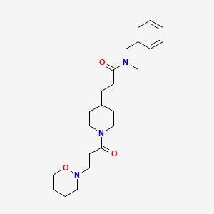 molecular formula C23H35N3O3 B5254549 N-benzyl-N-methyl-3-{1-[3-(1,2-oxazinan-2-yl)propanoyl]-4-piperidinyl}propanamide 