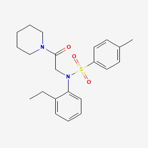 molecular formula C22H28N2O3S B5254553 N-(2-ethylphenyl)-4-methyl-N-[2-oxo-2-(1-piperidinyl)ethyl]benzenesulfonamide 