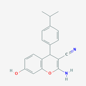 2-amino-7-hydroxy-4-[4-(propan-2-yl)phenyl]-4H-chromene-3-carbonitrile