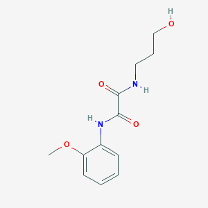 molecular formula C12H16N2O4 B5254575 N-(3-hydroxypropyl)-N'-(2-methoxyphenyl)oxamide 