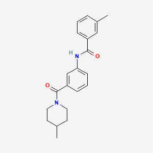 molecular formula C21H24N2O2 B5254613 3-methyl-N-{3-[(4-methyl-1-piperidinyl)carbonyl]phenyl}benzamide 