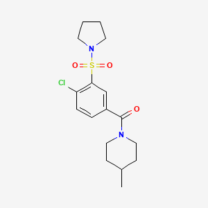 molecular formula C17H23ClN2O3S B5254621 (4-Chloro-3-pyrrolidin-1-ylsulfonylphenyl)-(4-methylpiperidin-1-yl)methanone 