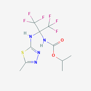 molecular formula C10H12F6N4O2S B5254632 propan-2-yl N-[1,1,1,3,3,3-hexafluoro-2-[(5-methyl-1,3,4-thiadiazol-2-yl)amino]propan-2-yl]carbamate 