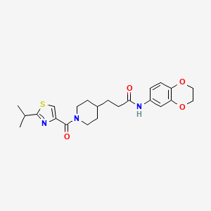 N-(2,3-dihydro-1,4-benzodioxin-6-yl)-3-{1-[(2-isopropyl-1,3-thiazol-4-yl)carbonyl]-4-piperidinyl}propanamide