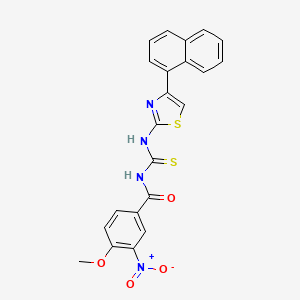 molecular formula C22H16N4O4S2 B5254656 4-methoxy-N-({[4-(1-naphthyl)-1,3-thiazol-2-yl]amino}carbonothioyl)-3-nitrobenzamide 