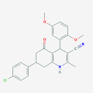 molecular formula C25H23ClN2O3 B5254675 7-(4-Chlorophenyl)-4-(2,5-dimethoxyphenyl)-2-methyl-5-oxo-1,4,5,6,7,8-hexahydroquinoline-3-carbonitrile CAS No. 5727-24-2