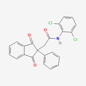 molecular formula C23H15Cl2NO3 B5254679 N-(2,6-dichlorophenyl)-2-(1,3-dioxo-2-phenyl-2,3-dihydro-1H-inden-2-yl)acetamide 