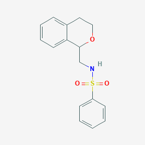 molecular formula C16H17NO3S B5254685 N-(3,4-dihydro-1H-isochromen-1-ylmethyl)benzenesulfonamide 