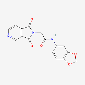 molecular formula C16H11N3O5 B5254694 N-(1,3-benzodioxol-5-yl)-2-(1,3-dioxo-1,3-dihydro-2H-pyrrolo[3,4-c]pyridin-2-yl)acetamide 