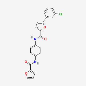 molecular formula C22H15ClN2O4 B5254700 5-(3-chlorophenyl)-N-[4-(2-furoylamino)phenyl]-2-furamide 