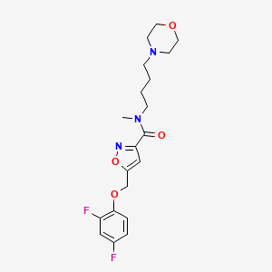 molecular formula C20H25F2N3O4 B5254728 5-[(2,4-difluorophenoxy)methyl]-N-methyl-N-[4-(4-morpholinyl)butyl]-3-isoxazolecarboxamide 