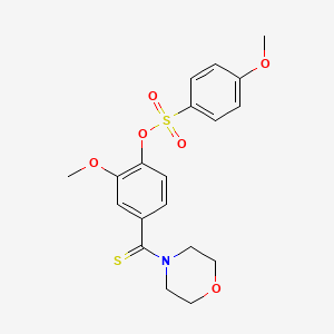 molecular formula C19H21NO6S2 B5254737 2-methoxy-4-(4-morpholinylcarbonothioyl)phenyl 4-methoxybenzenesulfonate 