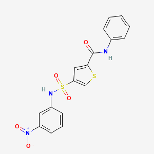 molecular formula C17H13N3O5S2 B5254743 4-{[(3-nitrophenyl)amino]sulfonyl}-N-phenyl-2-thiophenecarboxamide 