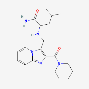 molecular formula C21H31N5O2 B5254749 N~2~-{[8-methyl-2-(1-piperidinylcarbonyl)imidazo[1,2-a]pyridin-3-yl]methyl}-L-leucinamide 