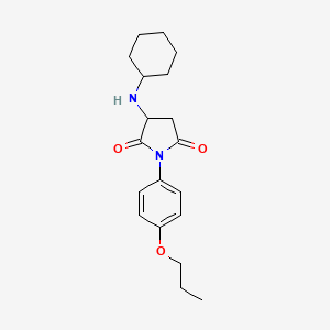 molecular formula C19H26N2O3 B5254760 3-(Cyclohexylamino)-1-(4-propoxyphenyl)pyrrolidine-2,5-dione 