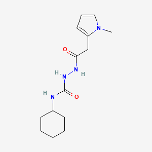 molecular formula C14H22N4O2 B5254771 N-cyclohexyl-2-[(1-methyl-1H-pyrrol-2-yl)acetyl]hydrazinecarboxamide 