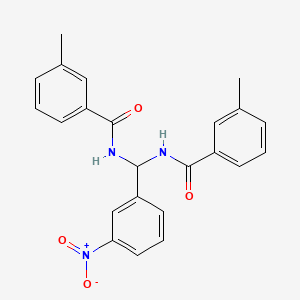 molecular formula C23H21N3O4 B5254806 3-methyl-N-[[(3-methylbenzoyl)amino](3-nitrophenyl)methyl]benzamide 