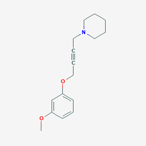 molecular formula C16H21NO2 B5254816 1-[4-(3-methoxyphenoxy)-2-butyn-1-yl]piperidine 