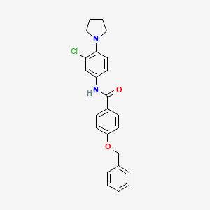 4-(benzyloxy)-N-[3-chloro-4-(1-pyrrolidinyl)phenyl]benzamide