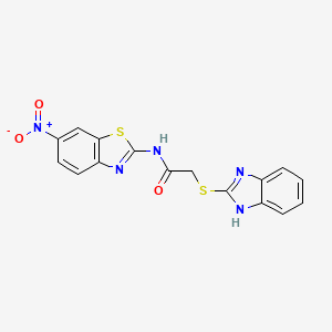 2-(1H-benzimidazol-2-ylsulfanyl)-N-(6-nitro-1,3-benzothiazol-2-yl)acetamide