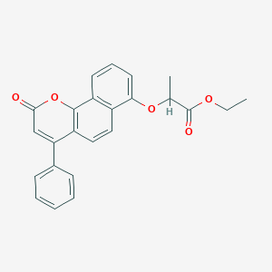 molecular formula C24H20O5 B5254844 ETHYL 2-({2-OXO-4-PHENYL-2H-BENZO[H]CHROMEN-7-YL}OXY)PROPANOATE 