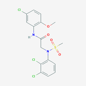 molecular formula C16H15Cl3N2O4S B5254852 N-(5-chloro-2-methoxyphenyl)-N~2~-(2,3-dichlorophenyl)-N~2~-(methylsulfonyl)glycinamide 