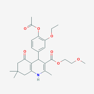 2-Methoxyethyl 4-[4-(acetyloxy)-3-ethoxyphenyl]-2,7,7-trimethyl-5-oxo-1,4,5,6,7,8-hexahydroquinoline-3-carboxylate