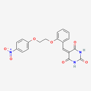 molecular formula C19H15N3O7 B5254873 5-({2-[2-(4-NITROPHENOXY)ETHOXY]PHENYL}METHYLIDENE)-1,3-DIAZINANE-2,4,6-TRIONE 