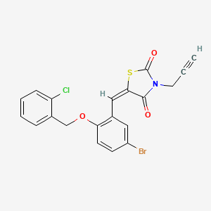 (5E)-5-{5-bromo-2-[(2-chlorobenzyl)oxy]benzylidene}-3-(prop-2-yn-1-yl)-1,3-thiazolidine-2,4-dione