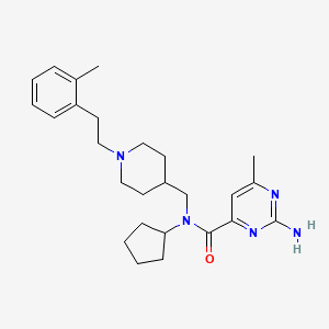 2-amino-N-cyclopentyl-6-methyl-N-[[1-[2-(2-methylphenyl)ethyl]piperidin-4-yl]methyl]pyrimidine-4-carboxamide