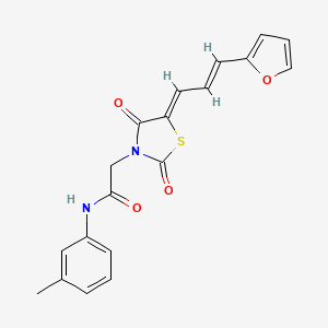 molecular formula C19H16N2O4S B5254888 2-{5-[3-(2-furyl)-2-propen-1-ylidene]-2,4-dioxo-1,3-thiazolidin-3-yl}-N-(3-methylphenyl)acetamide 