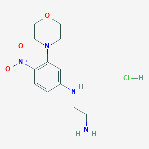 molecular formula C12H19ClN4O3 B5254936 N-[3-(4-morpholinyl)-4-nitrophenyl]-1,2-ethanediamine hydrochloride 