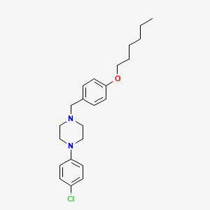 molecular formula C23H31ClN2O B5254942 1-(4-chlorophenyl)-4-[4-(hexyloxy)benzyl]piperazine 