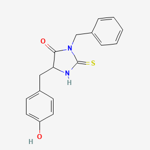 molecular formula C17H16N2O2S B5254961 3-benzyl-5-(4-hydroxybenzyl)-2-thioxo-4-imidazolidinone 