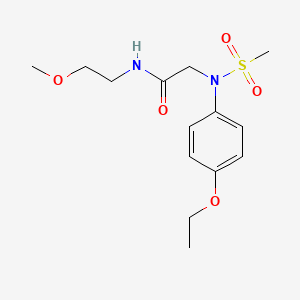 molecular formula C14H22N2O5S B5254969 2-(4-ethoxy-N-methylsulfonylanilino)-N-(2-methoxyethyl)acetamide 