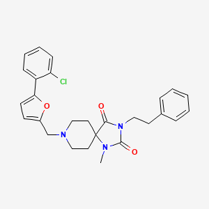 molecular formula C27H28ClN3O3 B5254974 8-{[5-(2-chlorophenyl)-2-furyl]methyl}-1-methyl-3-(2-phenylethyl)-1,3,8-triazaspiro[4.5]decane-2,4-dione 