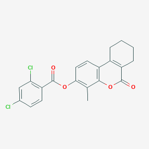 molecular formula C21H16Cl2O4 B5255000 4-METHYL-6-OXO-6H,7H,8H,9H,10H-CYCLOHEXA[C]CHROMEN-3-YL 2,4-DICHLOROBENZOATE 