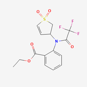 Ethyl 2-[(1,1-dioxo-2,3-dihydrothiophen-3-yl)-(2,2,2-trifluoroacetyl)amino]benzoate