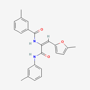 molecular formula C23H22N2O3 B5255041 3-methyl-N-[(E)-3-(3-methylanilino)-1-(5-methylfuran-2-yl)-3-oxoprop-1-en-2-yl]benzamide 