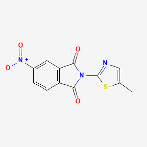 molecular formula C12H7N3O4S B5255046 2-(5-methyl-1,3-thiazol-2-yl)-5-nitro-1H-isoindole-1,3(2H)-dione 