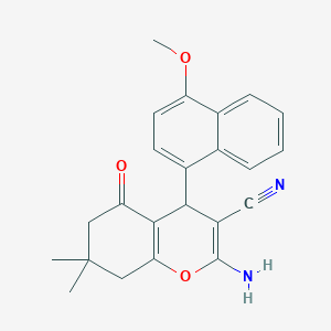 molecular formula C23H22N2O3 B5255061 2-amino-4-(4-methoxynaphthalen-1-yl)-7,7-dimethyl-5-oxo-5,6,7,8-tetrahydro-4H-chromene-3-carbonitrile 