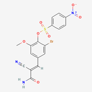 molecular formula C17H12BrN3O7S B5255065 4-(3-amino-2-cyano-3-oxo-1-propen-1-yl)-2-bromo-6-methoxyphenyl 4-nitrobenzenesulfonate 