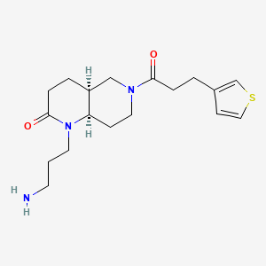 molecular formula C18H27N3O2S B5255109 rel-(4aS,8aR)-1-(3-aminopropyl)-6-[3-(3-thienyl)propanoyl]octahydro-1,6-naphthyridin-2(1H)-one hydrochloride 