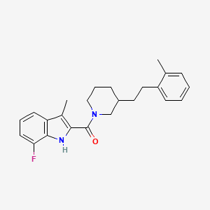 7-fluoro-3-methyl-2-({3-[2-(2-methylphenyl)ethyl]-1-piperidinyl}carbonyl)-1H-indole