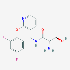 molecular formula C16H17F2N3O3 B5255152 N~1~-{[2-(2,4-difluorophenoxy)pyridin-3-yl]methyl}-L-threoninamide 