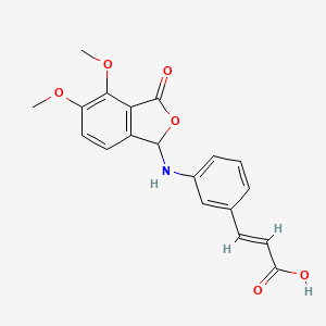 (2E)-3-{3-[(4,5-dimethoxy-3-oxo-1,3-dihydro-2-benzofuran-1-yl)amino]phenyl}prop-2-enoic acid