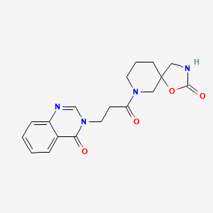 molecular formula C18H20N4O4 B5255178 3-[3-oxo-3-(2-oxo-1-oxa-3,7-diazaspiro[4.5]dec-7-yl)propyl]-4(3H)-quinazolinone 