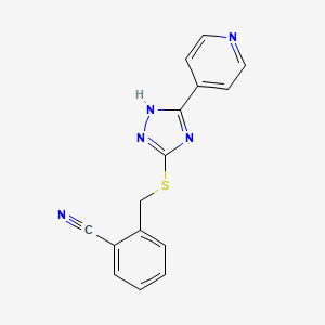 molecular formula C15H11N5S B5255188 2-({[5-(4-pyridinyl)-4H-1,2,4-triazol-3-yl]thio}methyl)benzonitrile 