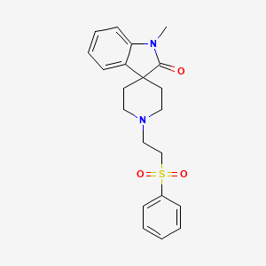 molecular formula C21H24N2O3S B5255193 1-methyl-1'-[2-(phenylsulfonyl)ethyl]spiro[indole-3,4'-piperidin]-2(1H)-one 